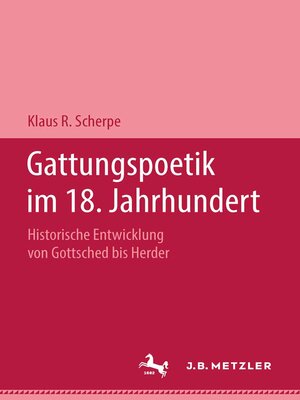 cover image of Gattungspoetik im 18. Jahrhundert